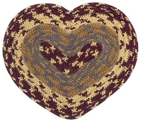 Burgundy/Gray/Mustard Heart Trivet 8"x7"