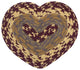 Burgundy/Gray/Mustard Heart Trivet 8"x7"