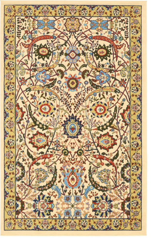 Unique Loom Cream Espahan Cape Cod 5' 0 x 8' 0 Area Rug