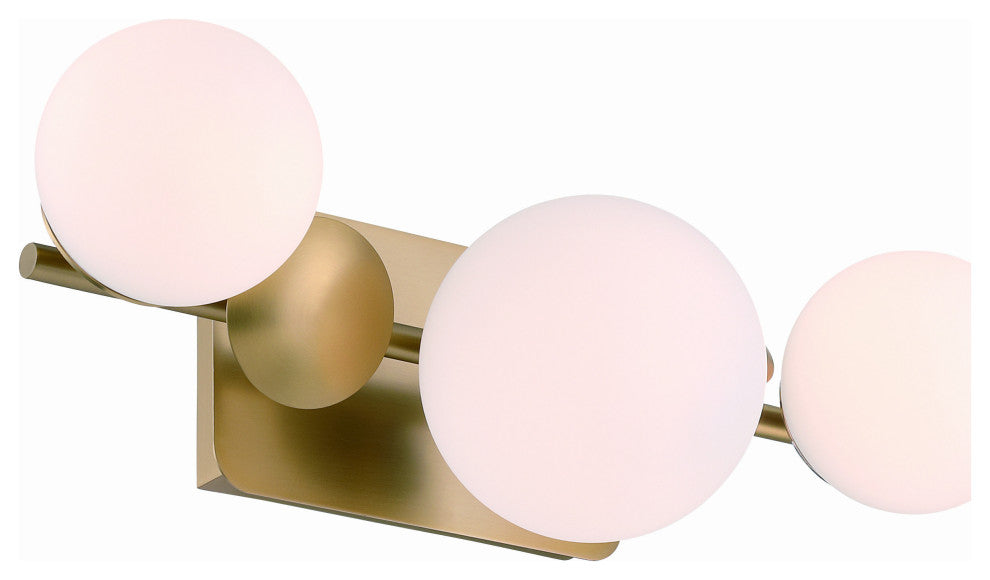 Vine, Vanity, 3Lt, Gold, Opal Glass