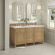 Lorelai 60" Double Vanity, Light Natural Oak, 3 CM Lime Delight Top