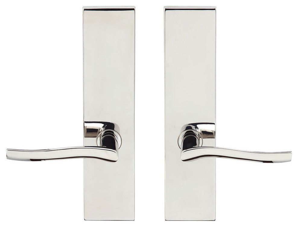 Waterfall Lever, Full Dummy Tubular Pair, Left Hand, Polished Stainless Steel