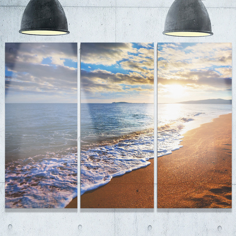 "Heavy Clouds Over Morning Beach" Metal Wall Art, 3 Panels, 36"x28"