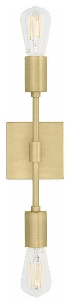 Berbella 2-Light Bathroom Wall Sconce, Satin Brass