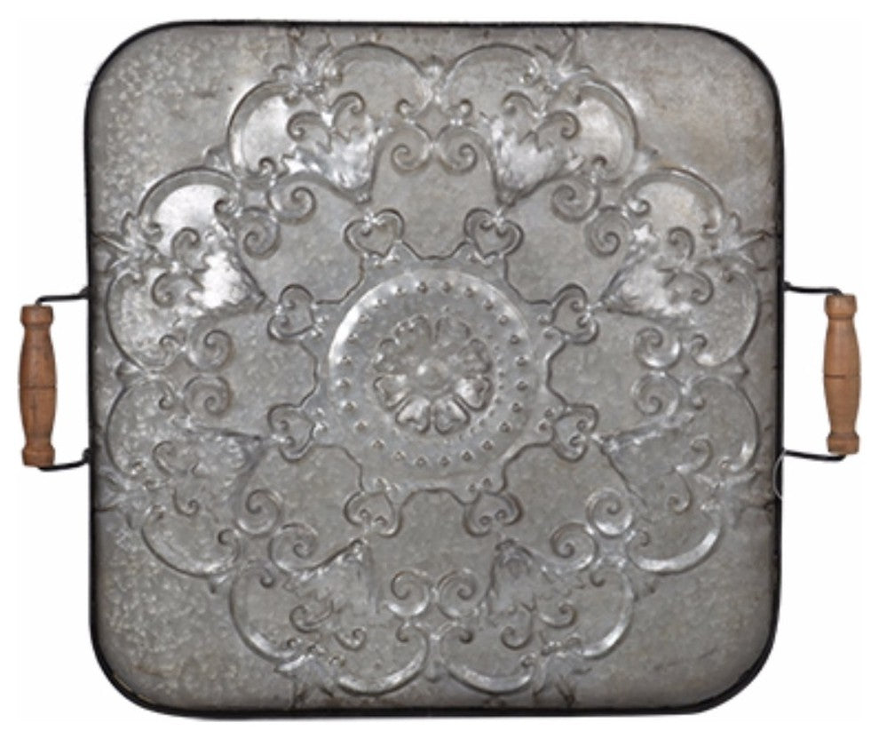 Benzara BM148581 Classic Fashioned Ravello Tray, Square