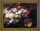 Franz Bischoff Still Life with White and Pink Roses Framed Canvas Print, 21"x28"