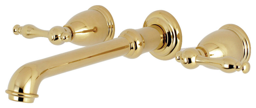 Kingston Brass Two-Handle Wall Mount Tub Faucet, Polished Brass