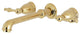 Kingston Brass Two-Handle Wall Mount Tub Faucet, Polished Brass
