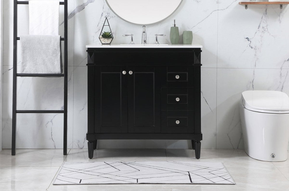 Home Living 21" Transitional Black-Light Bathroom Vanity