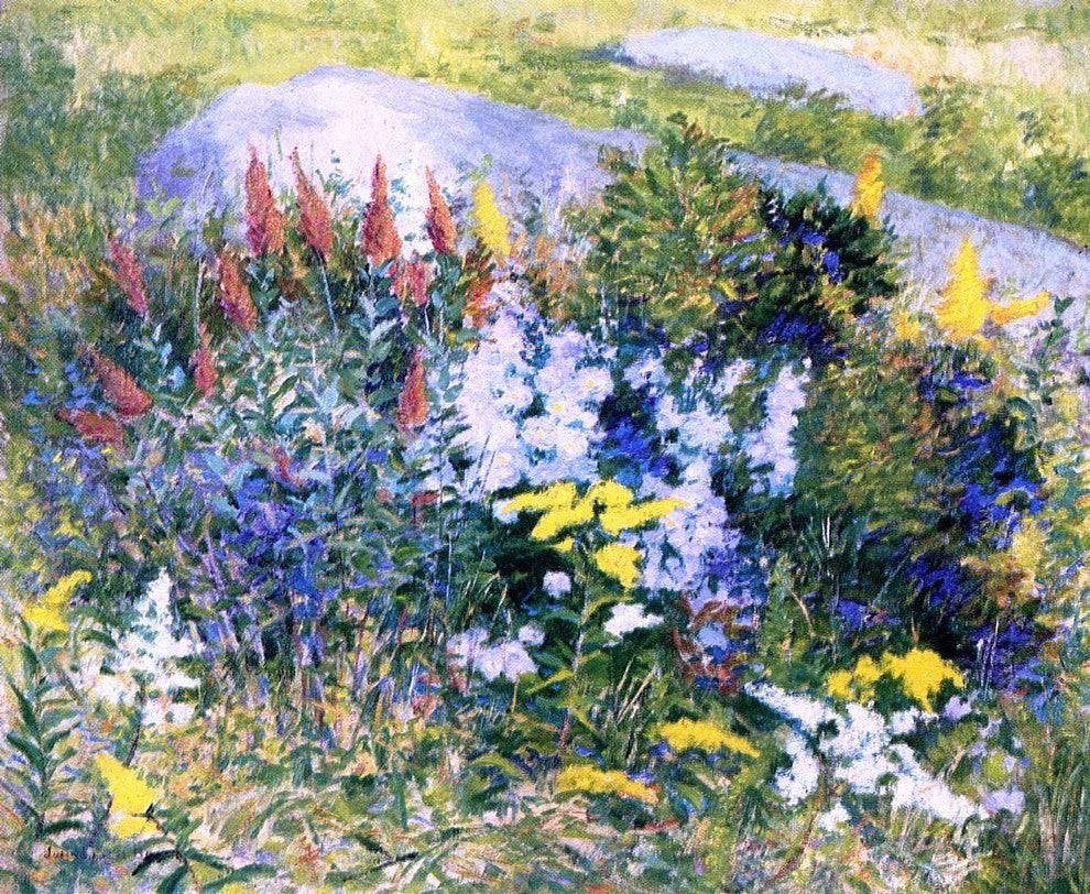 John Leslie Breck Rock Garden at Giverny Premium Canvas Print