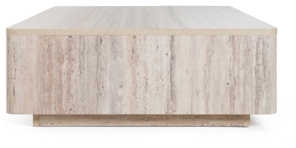 Nova Domus Roma Modern Travertine Rectangular Coffee Table
