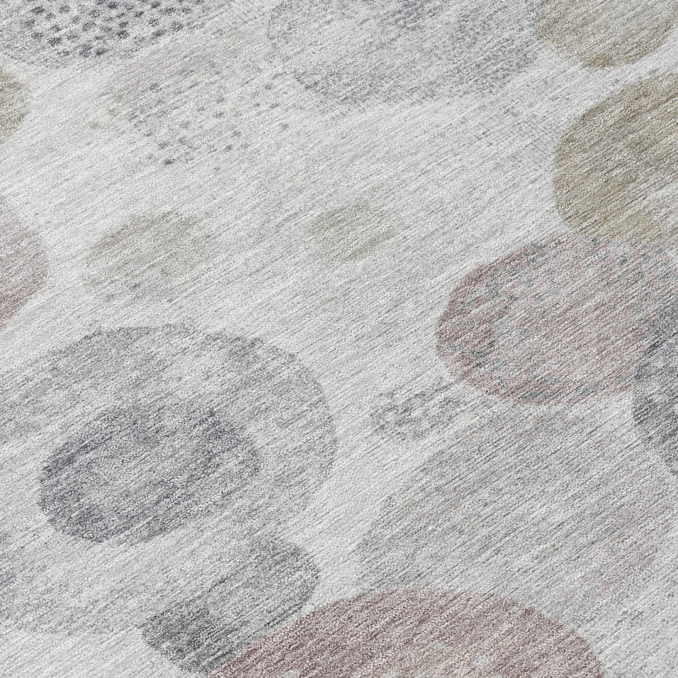 Machine Washable Indoor/Outdoor Chantille ACN1896 Taupe 8' x 8' Round Rug