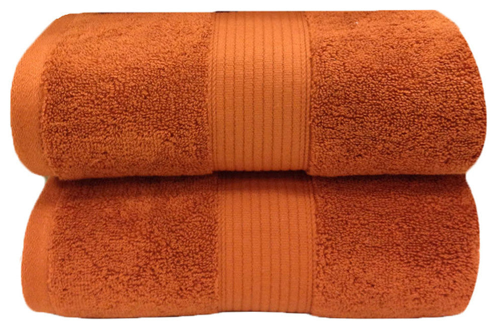 Plush 2PC Soft 100% Cotton Bath Sheets, Copper