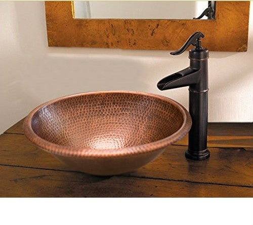 Hammered Copper Oval Bathroom Sink