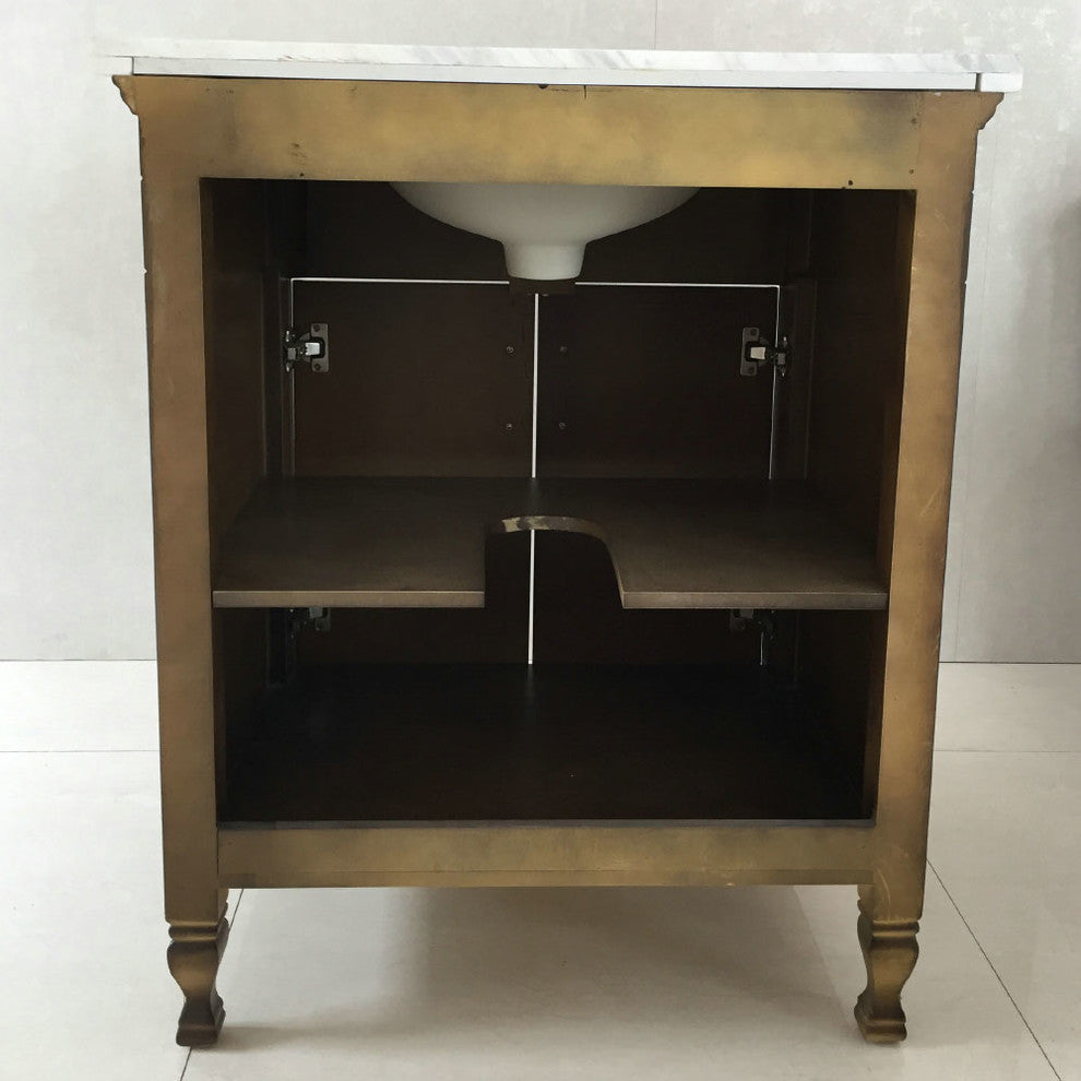 Westfield Single-Sink Vanity, Sable Walnut, 30", Beige Top