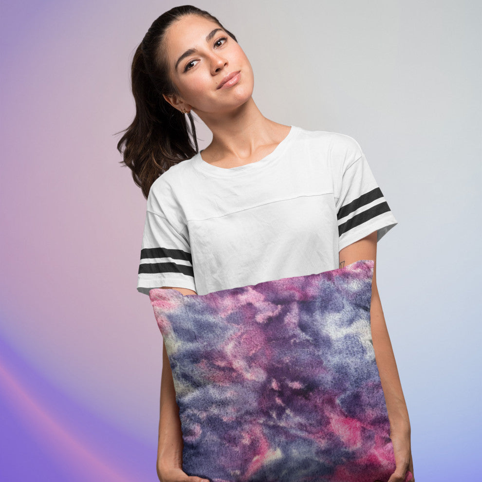 Plutus Purple Pink Fureal Faux Fur Luxury Throw Pillow, Purple Pink, 22" x 22"