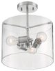 Sommerset Three Light Semi Flush Mount, Brushed Nickel