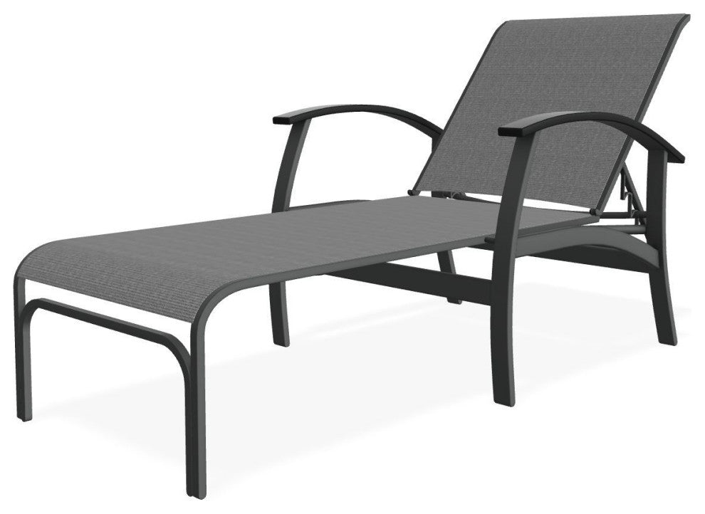 Belle Isle Sling 4-Position Outdoor Chaise Lounge, Titanium/Graphite