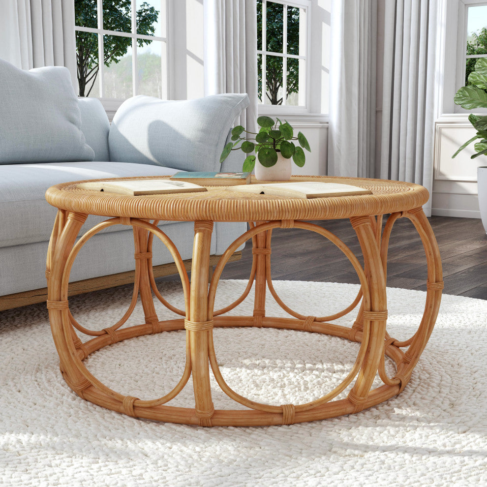 Savannah Woven Rattan Round Coffee Table