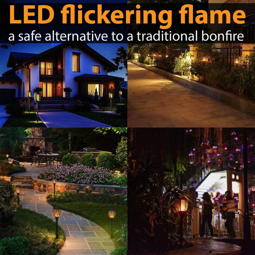 Smart Flickering Flames pathway Lights, Waterproof - Pack of 12