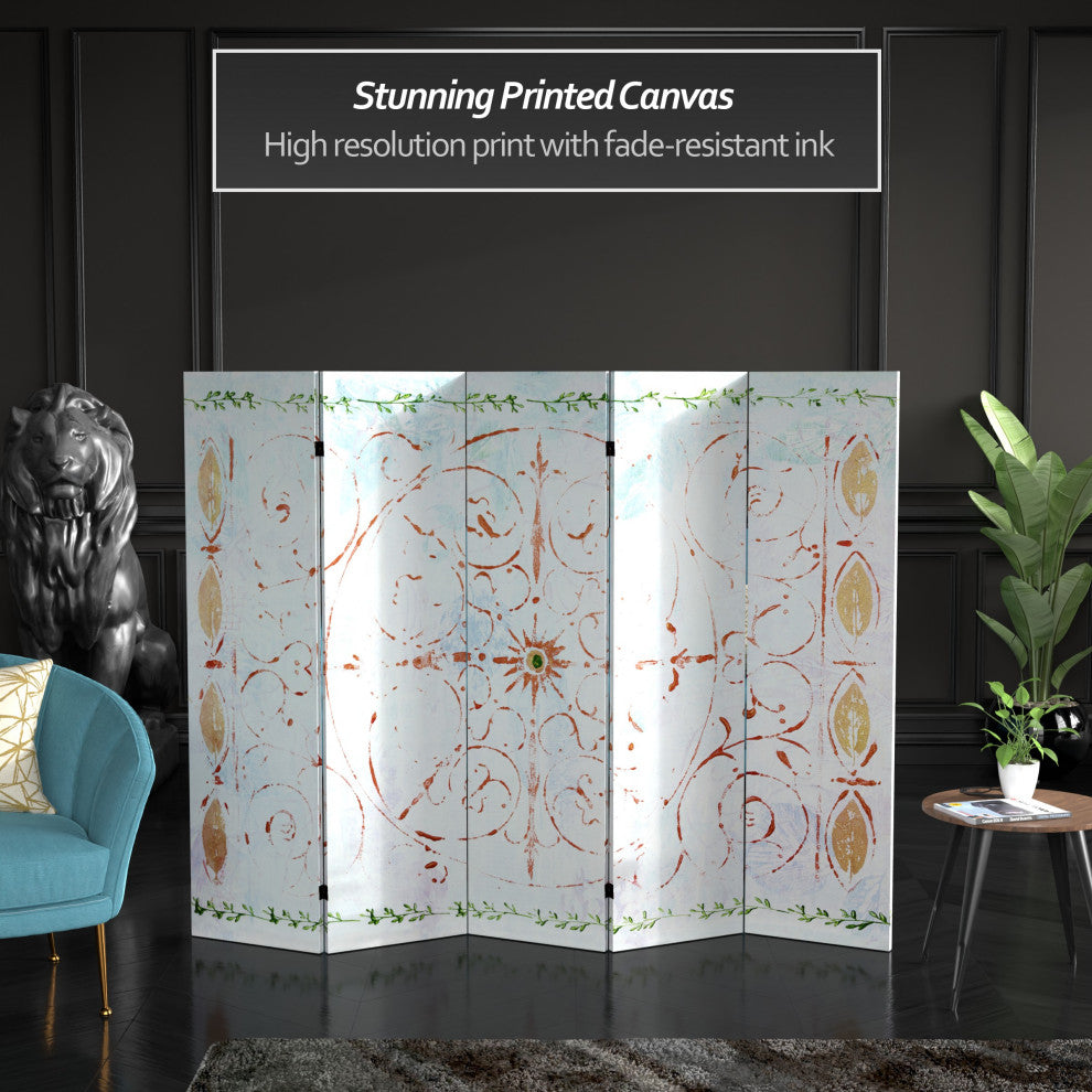 5' Tall Winter's Peace Canvas Room Divider