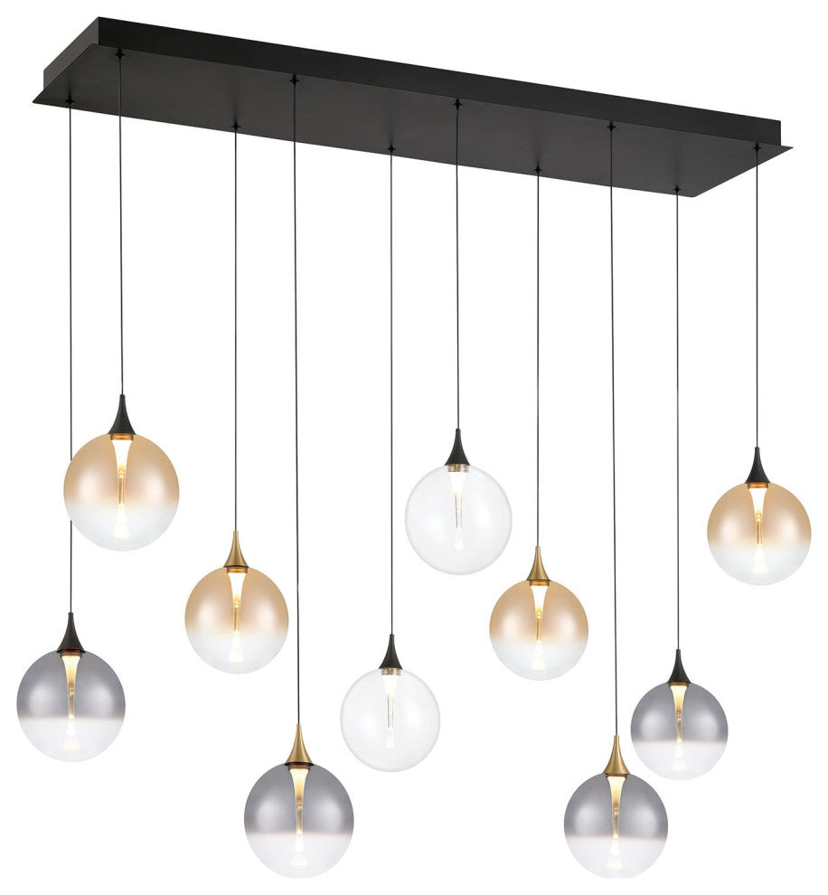 Iissa 10L 47" Gold-Black Mix Chandelier