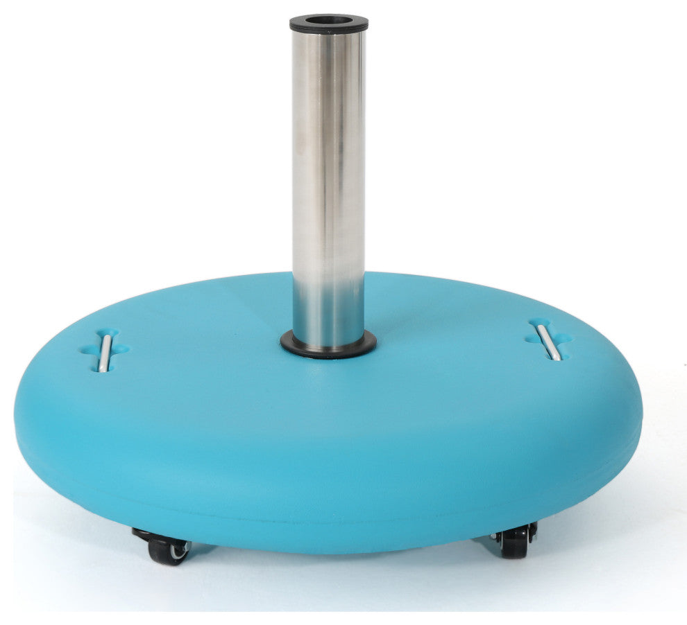 Louise Outdoor Concrete Circular 80lb Umbrella Base Holder, Teal