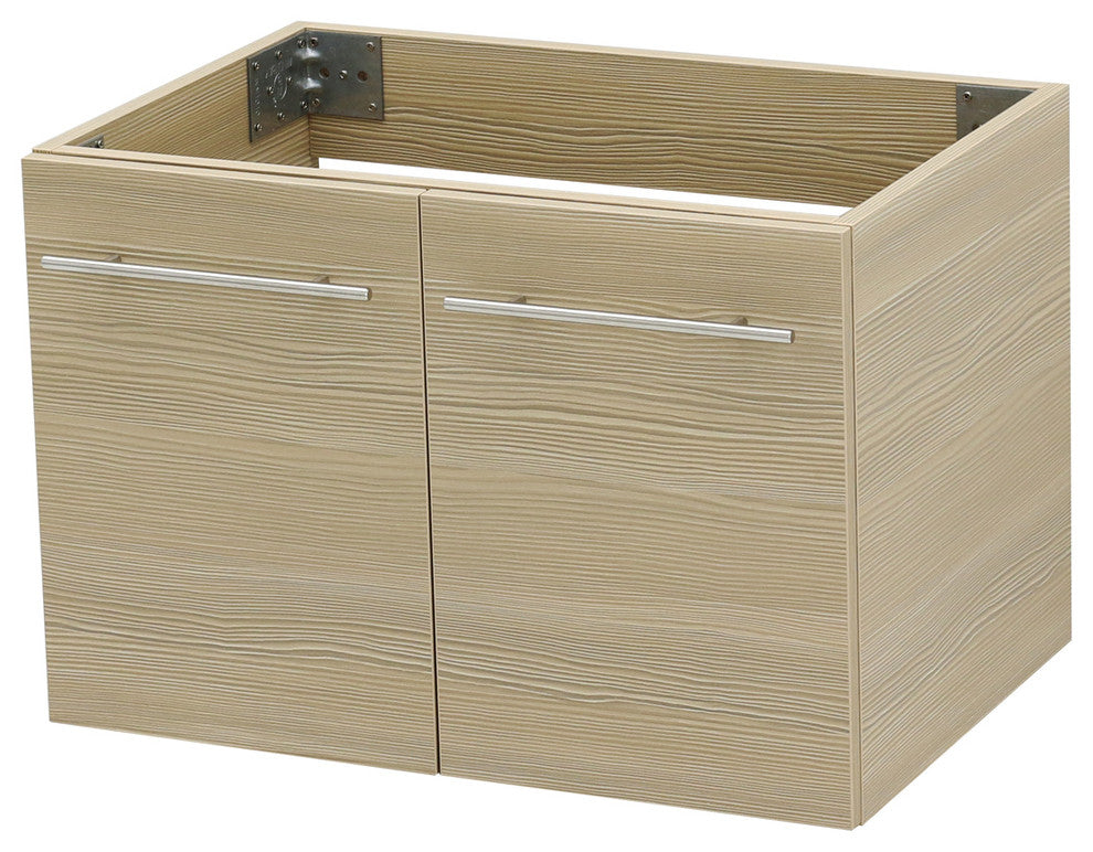 Windbay 36" Wall Mount Vanity, White Quartz Undermount Top, Tan