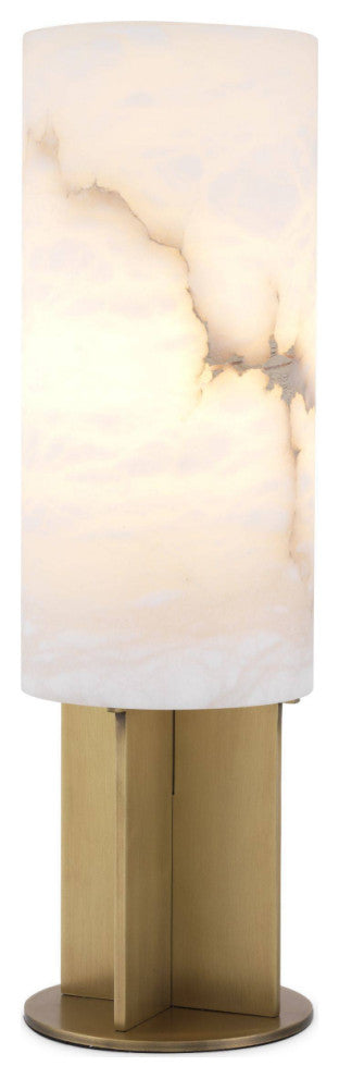 Round Brass Alabaster Table Lamp | Eichholtz Giorgina