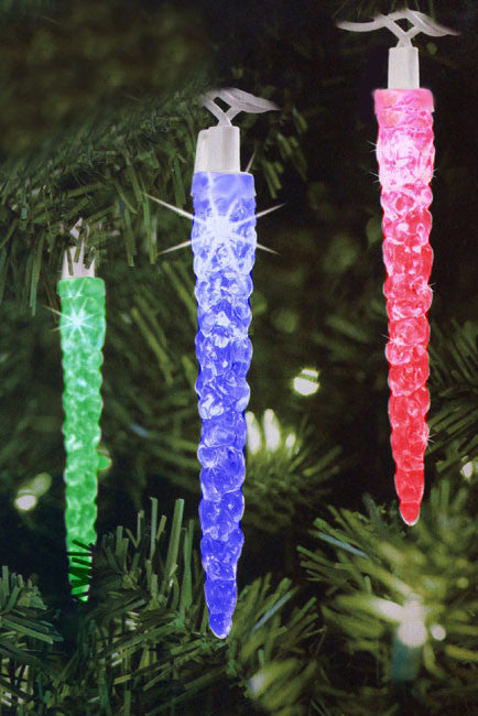 20 Battery Operated Musical Twinkling Multicolored LED Icicle Christmas Lights