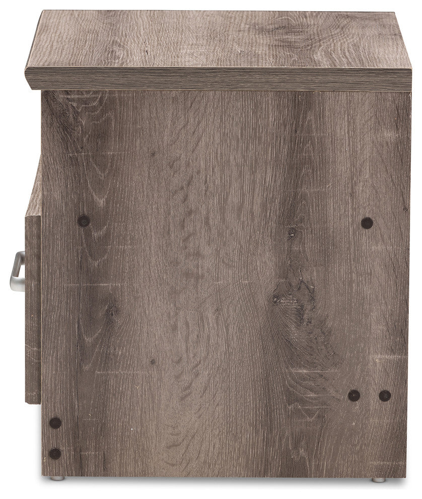Gallia Moderm, Contemporary Oak Brown 1-Drawer Nightstand