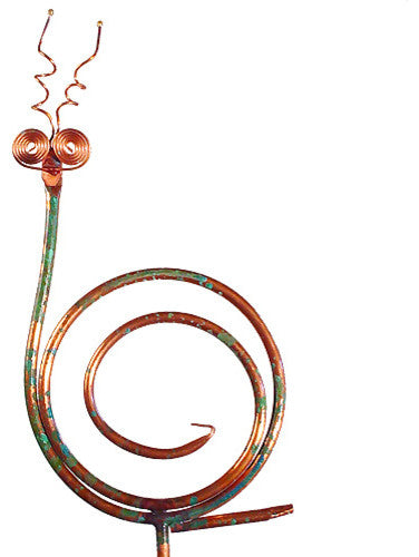 Handcrafted Copper Snail Garden Stake
