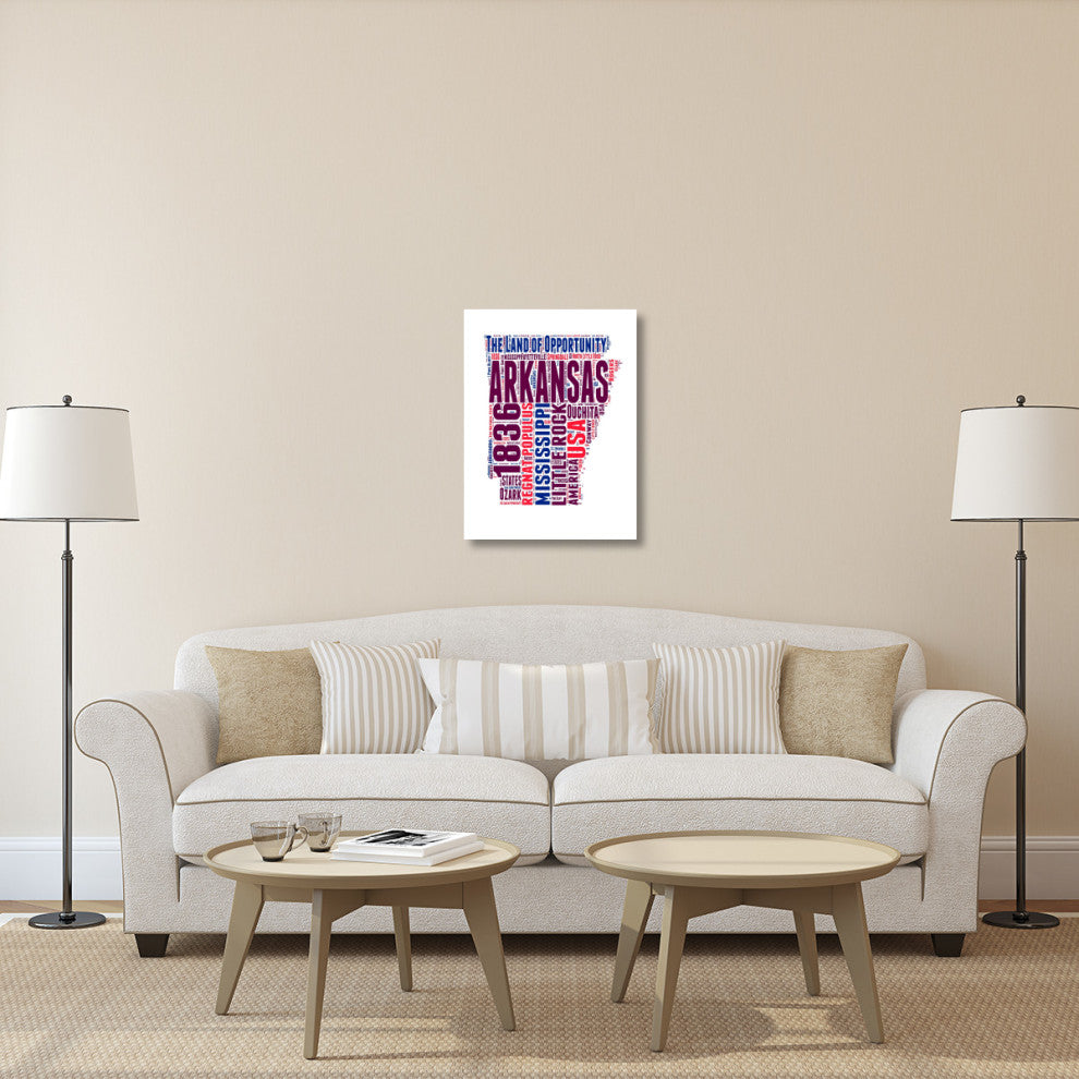 "Arkansas Word Cloud Map" Fine Art Print