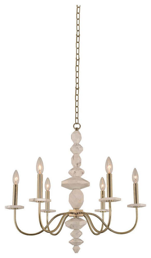 Carrara 26"x24" 6-Light Transitional Chandelier by Kalco