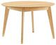 Modway Vision 45" Round Wood Dining Table with Tapered Legs in Oak