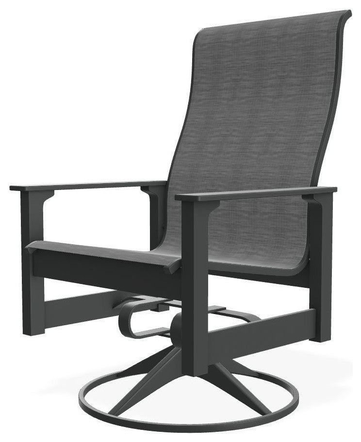 Leeward Sling Outdoor Swivel Rocker, Collect Charcoal/Graphite