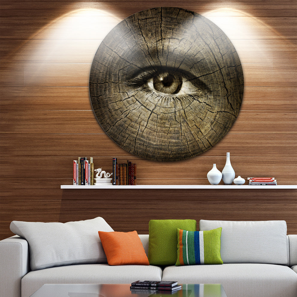 Aging Eyes, Abstract Large Disc Metal Wall Art, 23"