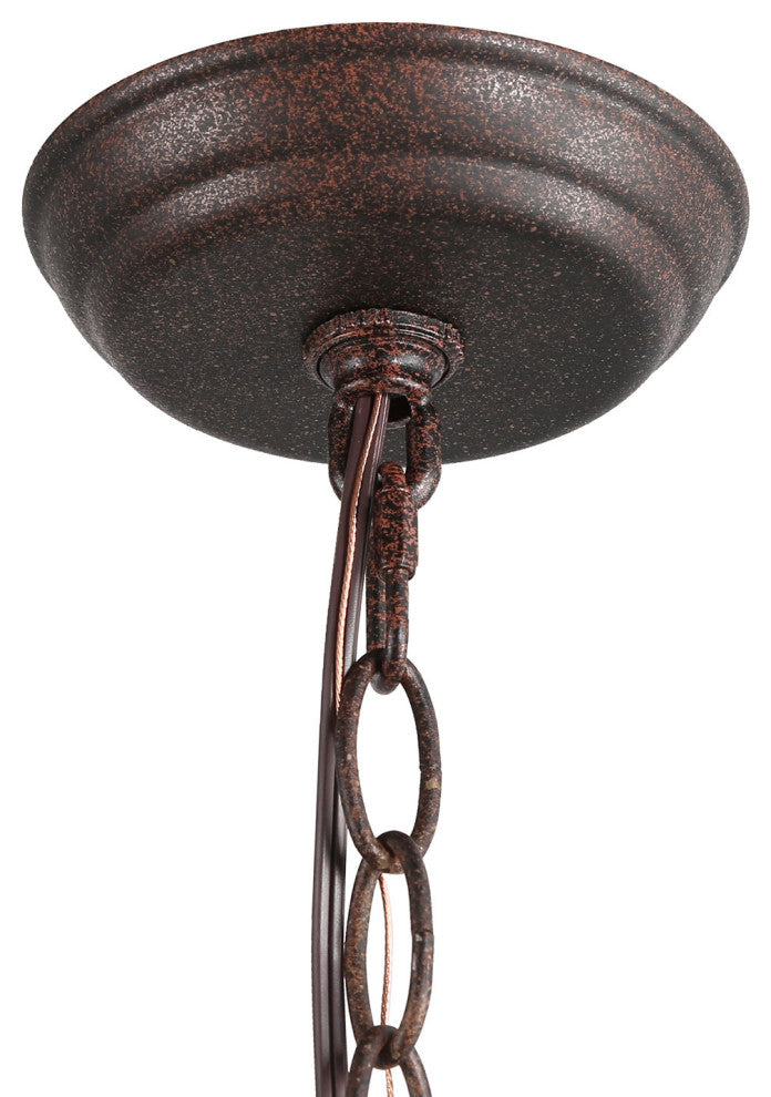 3-Light Farmhouse Chandelier, Metal Cage Foyer Pendant Light