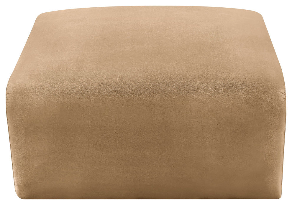 Arc Upholstered Modular Component, Camel, 1-Piece: Ottoman, Velvet