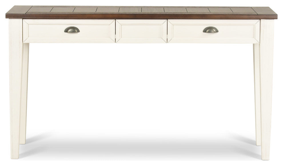 Cayla Sofa Table Dark Oak and White
