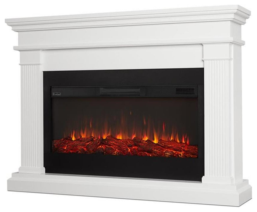 Real Flame Beau Amish Style Solid Wood Electric Fireplace in White