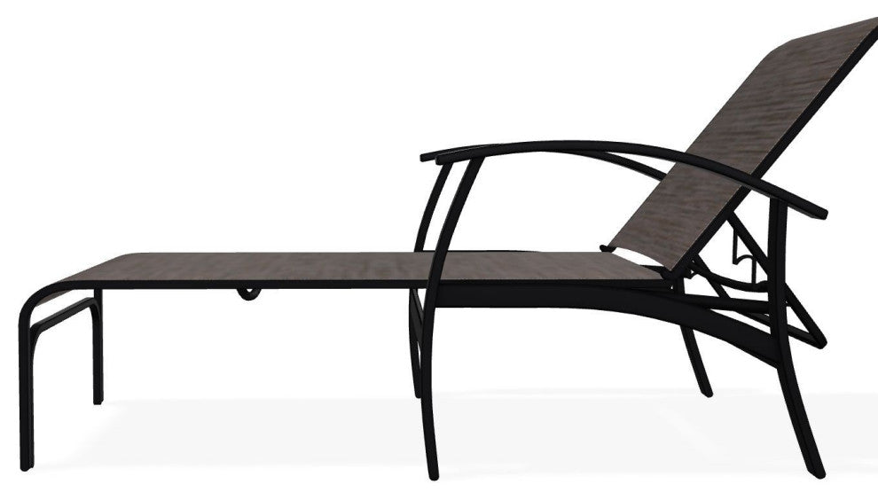 Belle Isle Sling 4-Position Outdoor Chaise Lounge, James/Black