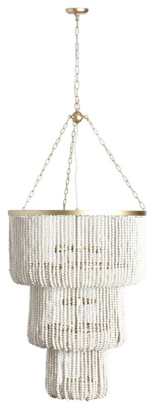 Amanda White Beaded Chandelier