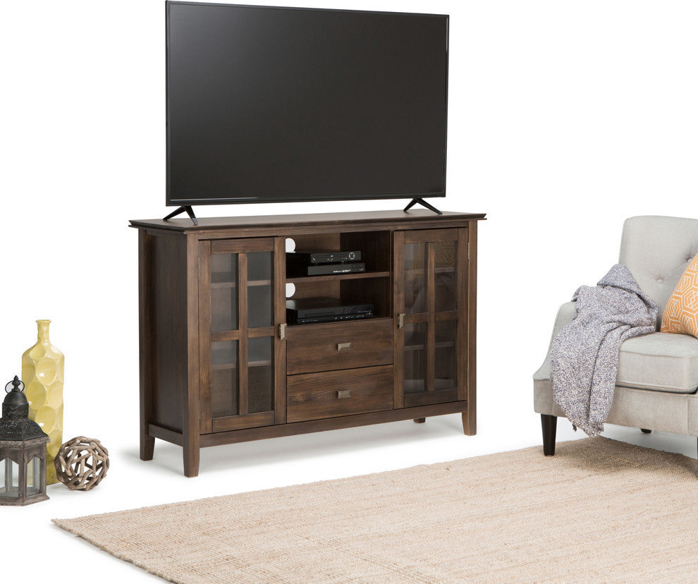 Artisan Solid Wood 53" TV Media Stand For TVs up to 55", Natural Aged Brown
