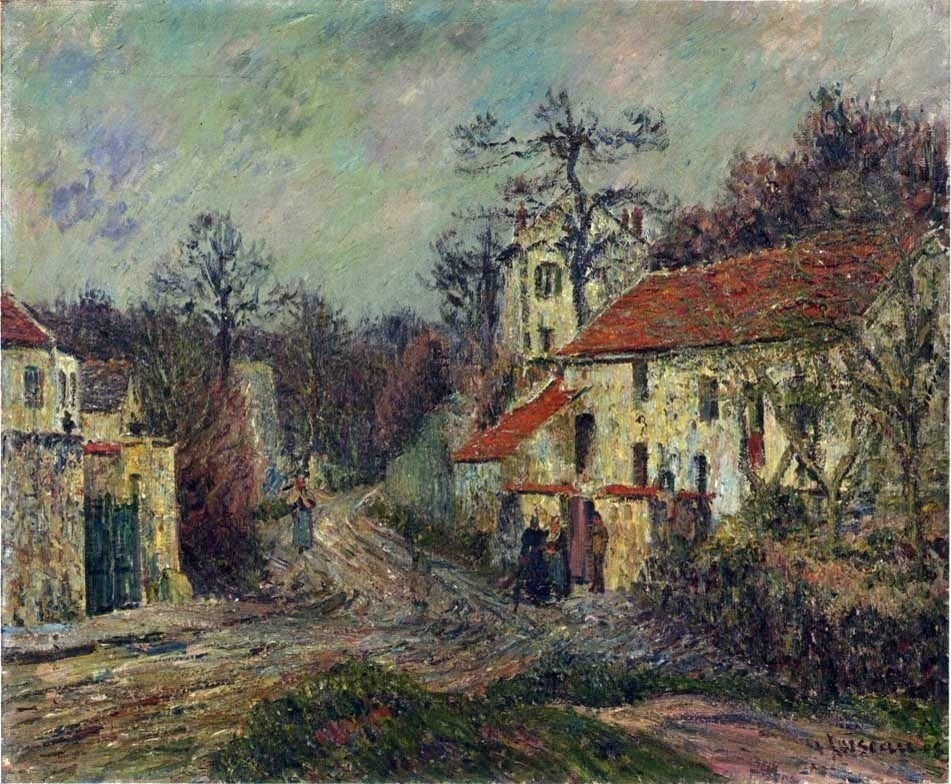 Gustave Loiseau Winter in Chaponival Premium Canvas Print