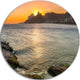 Ipanema In Rio De Janeiro Sunset, Seascape Round Wall Art, 23"