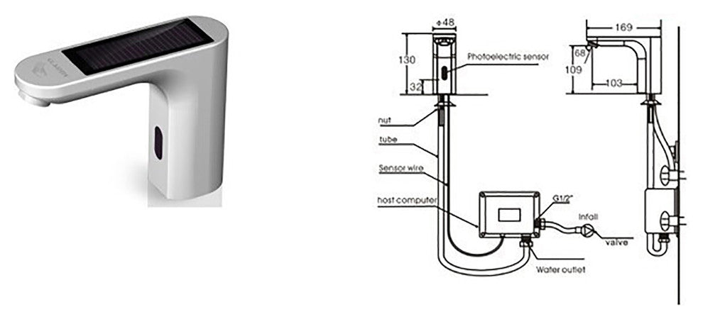 Hyele Solar Thermostatic Basin Sensor Faucet