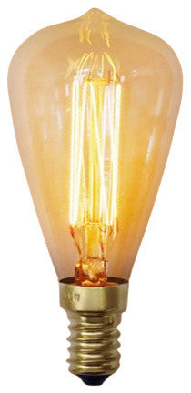 Squirrel Cage Teardrop 40 Watt Edison Bulb, E12 Base, Set of 6