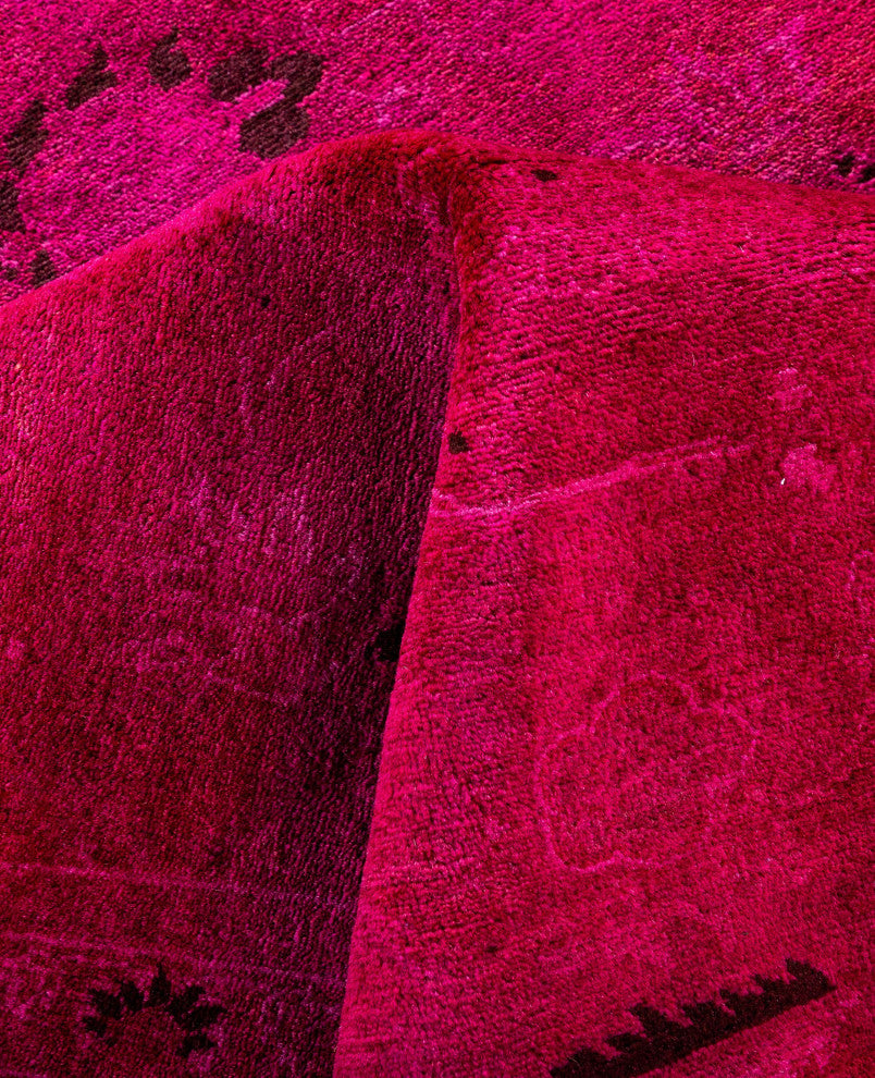 Overdyed One-of-a-Kind Hand-Knotted Area Rug Purple, 6' 1" x 9' 1"