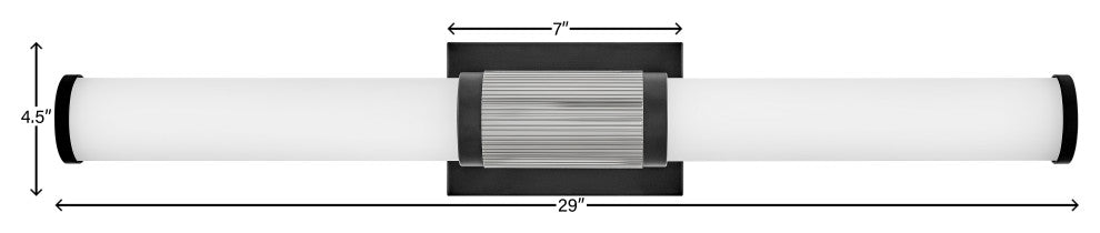 Hinkley Zevi Large Led Vanity, Black